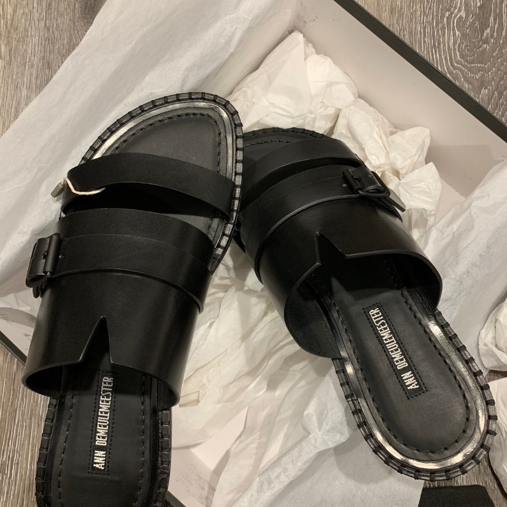 ANN DEMEULEMEESTER Buckled leather slides EU 39 - Picture 8 of 8